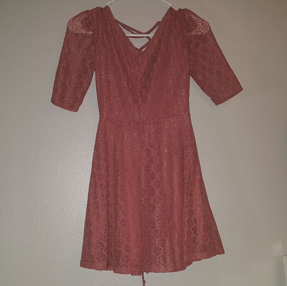 Burnt pink laced dress